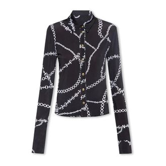 Versace Jeans Couture Shirts, female, Black, Size: 2XS Camicia
