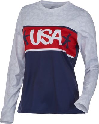 Spyder Womens USA Snow Long Sleeve Crew Neck Tee