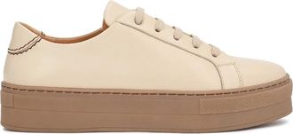 Kazar Beige sneakers op een lichtbruine zool - Dames - Sneakers - Beige - 37 EU - Leer - Schoenen