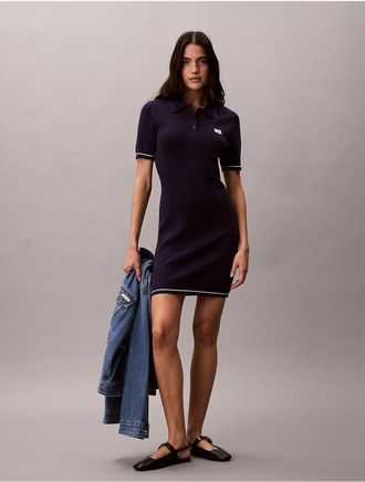 Calvin Klein Jeans Calvin Klein Womens Cable Knit Mini Dress - Purple - XL