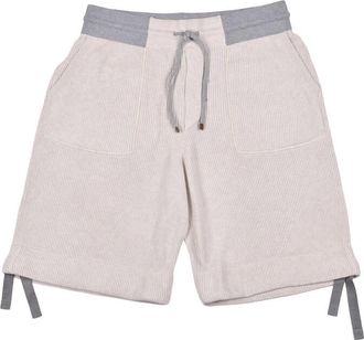 Brunello Cucinelli MenS Gray Two-Tone Knit Shorts, Size XL