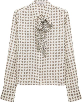 Dorothee Schumacher Overhemden, Dames, Beige, L, Graphic Dreams Blouse
