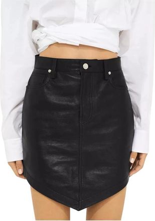 Alexandre Vauthier Leren Mini Rok - Dames - Leren & Su&egrave;de rokken - Zwart - XS - Leer - Rokken