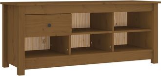 vidaXL Vidaxl - Armario Zapatero Madera Maciza Pino Marr&oacute;n Miel 110x38x45,5cm