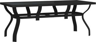 vidaXL Vidaxl - Garden Table Black 180x80x70 cm Steel and Glass
