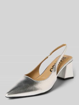 Bianco Pumps mit Strukturmuster in Silber, Gr&ouml;&szlig;e 36