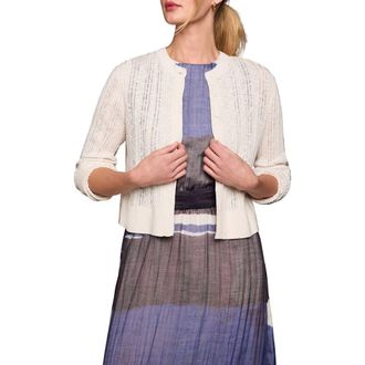 Nic+Zoe Pointelle Stitch Cardigan in Coconut at Nordstrom, Size Xx-Large