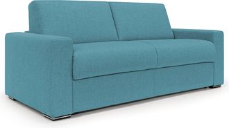 Divani.Store Nixon Sof&aacute; Convertible Con Colch&oacute;n H2o En Tela Impermeable 220 Cm (mat. 160x197) Azul Claro