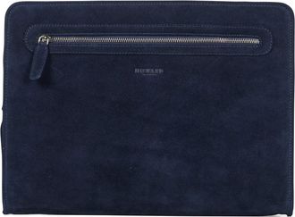 Howard London Laptop Sleeve Kieran - Heren - Laptoptassen - Blauw - ONE Size - Leer - Tassen