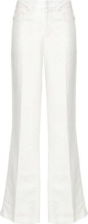 Zadig&Voltaire Broeken, Dames, Wit, S, Leer, Tailleur Broek met Hoge Taille