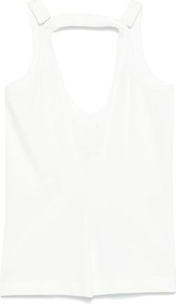 Maison Margiela Off White Tanktop - Dames - Tops zonder mouwen - Wit - M - Katoen - Tops