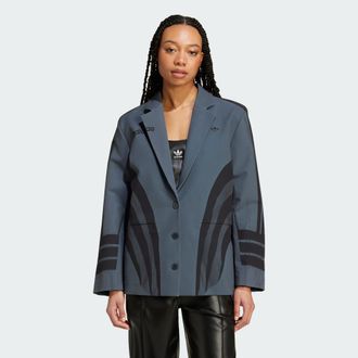 adidas Originals ADIDAS Originals Womens Atlanta Print Blazer - Charcoal Recycled Material - Size 12 UK
