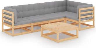 vidaXL Vidaxl - Muebles De Jard&iacute;n 6 Piezas Con Cojines De Madera De Pino Maciza