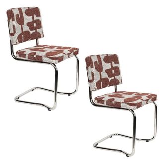 Zuiver Sillas con tejido estampado retro (x2)