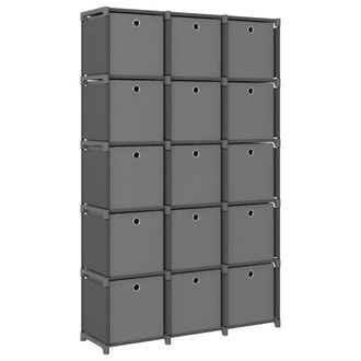 vidaXL Vidaxl - Estanter&iacute;a De 15 Cubos Con Cajas De Tela Gris 103x30x175,5 Cm