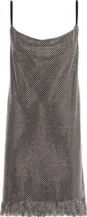 Philosophy di Lorenzo Serafini Rhinestone Mini Dress - Dames - Feestkleedjes - Grijs - M - Polyester - Kleedjes