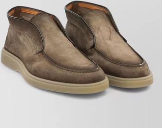 Santoni suede leather loafers