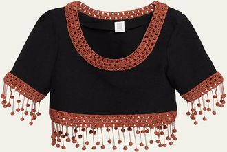 Rosie Assoulin Return of the Mac(rame) Crop Top