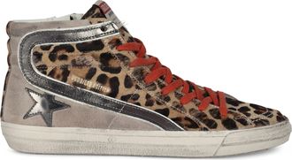 Golden Goose Womens Sneakers Slide Ltd Pony-Laminated Leather Beige Bovine Suede Trainers