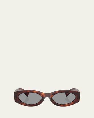 Miu Miu Logo Oval Acetate Sunglasses