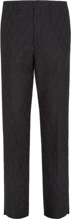 Fendi Monogram Jacquard Tailored Trousers - male - Fendi - Suit Trousers - Black - L - Trousers