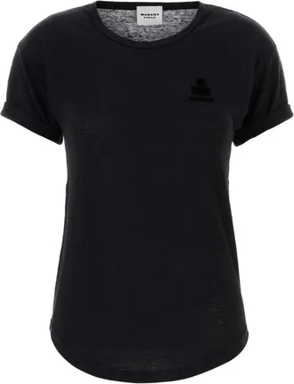 Isabel Marant Black Logo Crew Neck T-Shirt