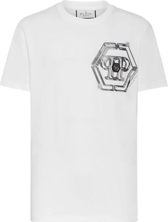 Philipp Plein T-Shirt Ronde Hals - Heren - T-shirts - Wit - 3XL - Katoen - Tops