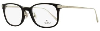 Omega OM5039 Rectangular Acetate-Metal Eyeglasses - Black