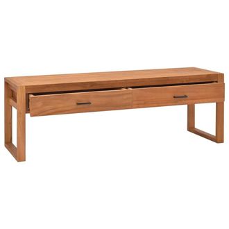 Berkfield Home TV Cabinet 140x40x45 cm Teak Wood in Brown | Size: 140 x 40 x 45 cm