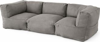 Concept Usine Sal&oacute;n de jard&iacute;n modular de 3 plazas gris en tejido repelente al agua