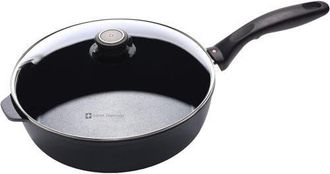 Swiss Diamond HD Nonstick 3.8 qt Saute Pan with Glass Lid, Induction in Black at Nordstrom