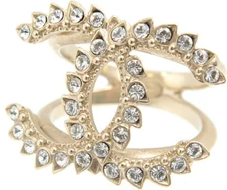 Chanel Gold Gold Plating Band Ring (Pre-Owned)