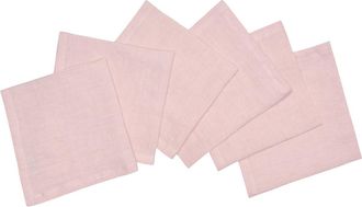 Puro Lino 6 Napkins 45x45 Pure Linen Pink Pearl