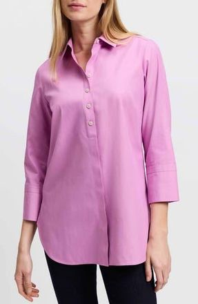 Foxcroft Madison Popover Cotton Oxford Shirt in Rose Quartz at Nordstrom Rack, Size 2
