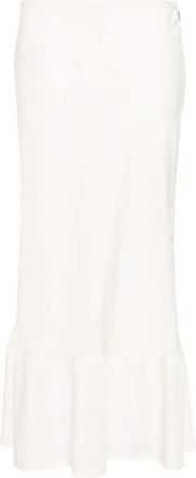 Christophe Lemaire semi-sheer A-line midi skirt - women - Lyocell - 40 - White