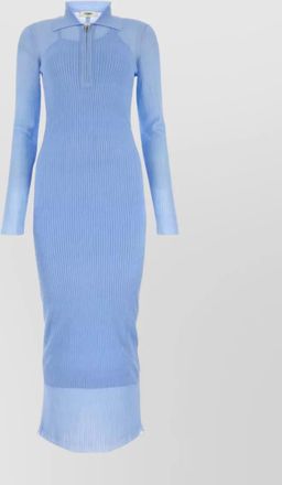 Fendi silk blend dress with long sleeves and flared hem