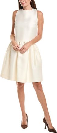 Oscar De La Renta Oscar De La Renta Jewel Neck Drop-Waist Silk Mini Dress
