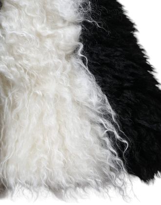 Dolce & Gabbana Womens Black White Stripes Mohair Fur Bucket Hat And Nylon