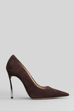 Casadei Blade Pumps In Brown Suede