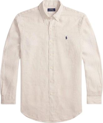 Ralph Lauren Camicia di lino Custom Fit - - Shirts - Uomo - Beige - L