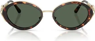 Michael Kors Key West 53mm Oval Sunglasses in Luggage Tortoise/g15 Green at Nordstrom