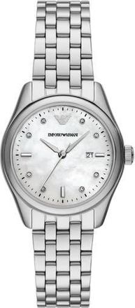 Emporio Armani Mother-of-Pearl Dial Bracelet Watch, 32mm in Silver at Nordstrom Rack