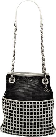 Chanel Black CC Mesh and Calfskin Bucket Bag