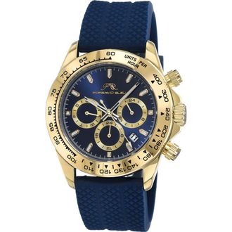 Porsamo Bleu Mens Preston Sport Silicone Strap Watch, 41mm in Blue & Gold at Nordstrom Rack