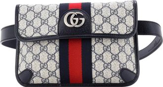 Gucci Ophidia Flap GG Coated Canvas with Leather belt bag - Blauw