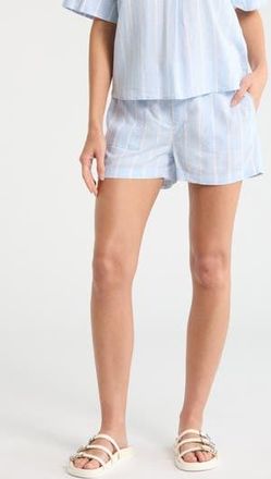 Caslon Stripe Drawstring Linen Blend Shorts in Blue- White Rhode Stripe at Nordstrom Rack, Size X-Small