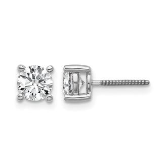 Diamond2Deal 14k Gold 1/5 ct Round Lab Grown Diamond Stud Earrings Screw Back VS Clarity, D-E Color
