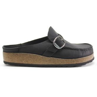 Birkenstock Buckley Oiled Leather Unisex Slip On Sandals - Black - Size:UK 7.5