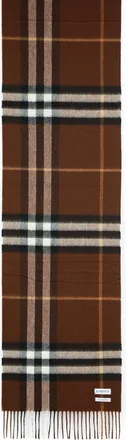Burberry Mu Giant Check Brown Cashmere Scarf