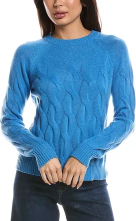Fort&eacute; Cashmere Wandering Cable Crewneck Cashmere Sweater